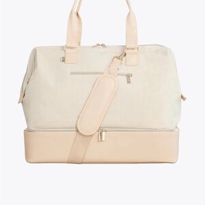 BEIS Cream and Tan weekender Travel Bag